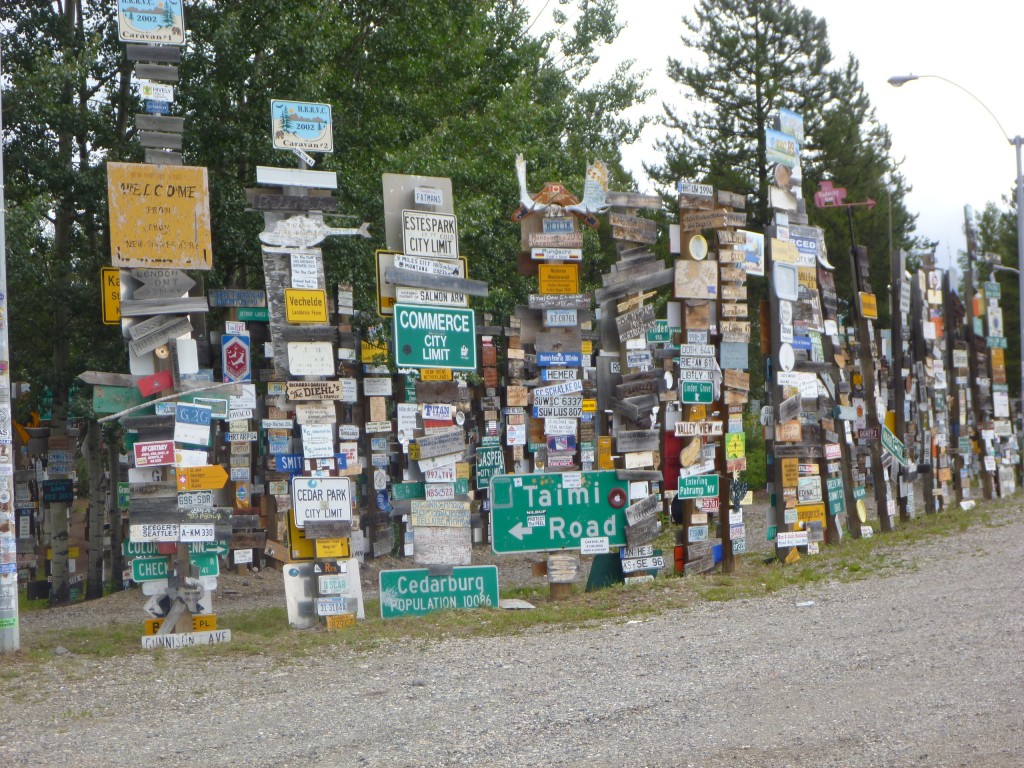Sign Post forest in Watson Lake.....about the only thing they are known for